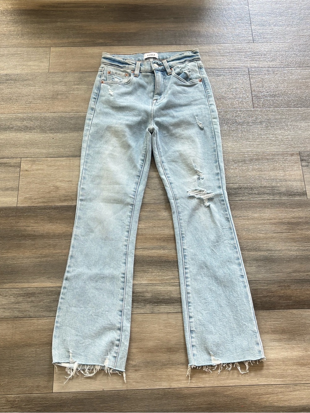 Pistola Light Wash Distressed Denim Jeans 24
